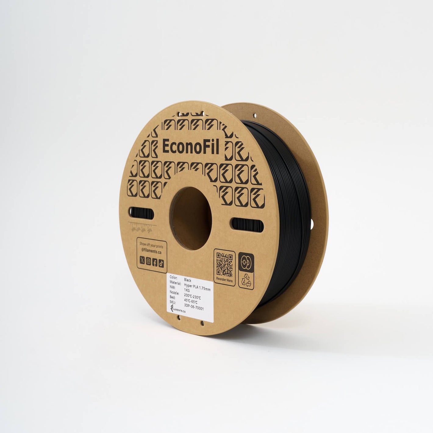 EconoFil™ Hyper PLA Filament - Black - 1.75mm - 1 KG